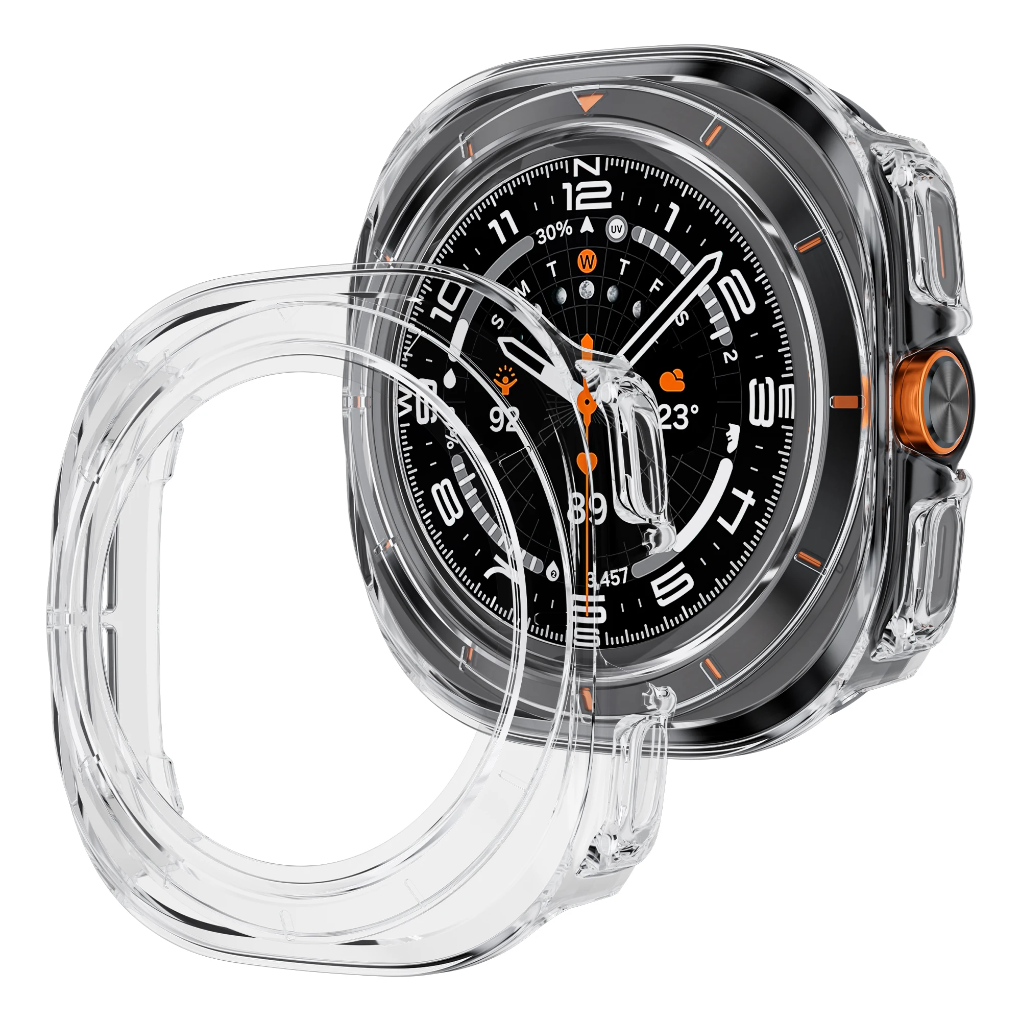 מגן PC עבור שעון Samsung Galaxy Watch חדש 8 Ultra 47mm אביזרים מסגרת קשה ריקה מגן לשעון Galaxy Watch 7 Ultra