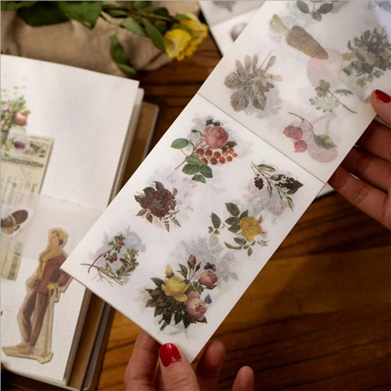 

20Pcs Retro Plant illustrated series Decorative Stationery Stickers Scrapbooking DIY Diary Album Plant Stickers