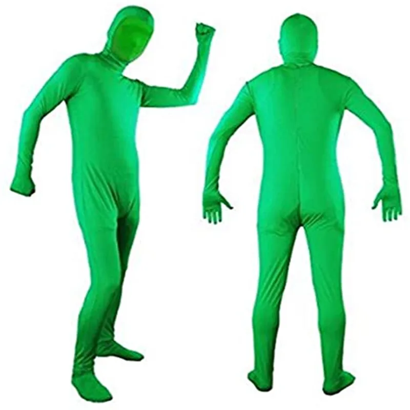 Body elasticizzato schermo verde tuta effetto invisibile tuta aderente Costume Unisex per foto Video effetto speciale Festival