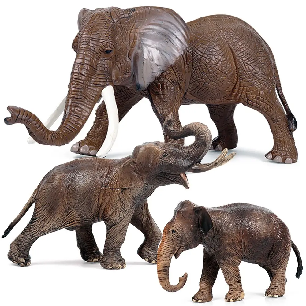

Educational Toy Zoo Scene Early Learning Simulation Lifelike Wildlife Asian Elephant Model African Elephant Figurines