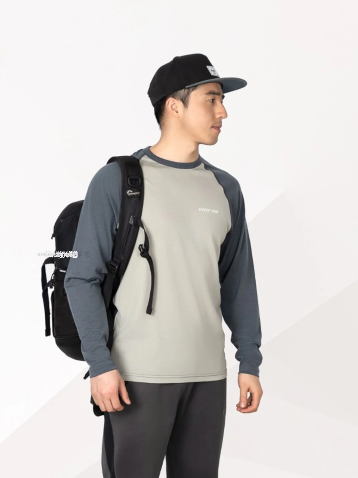 New Ranch Mernu Fleece Men's Sports Breathable Raglan Long sleeve Outdoor Hiking Function T-shirt Top