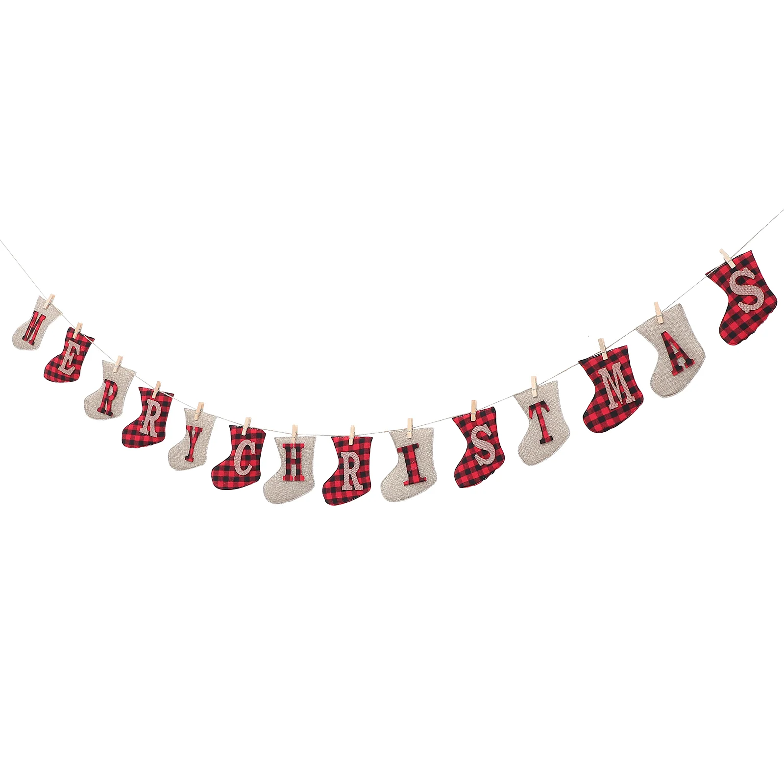 

Christmas Banner Bunting Hangingparty Flags Stocking Photo Prop Letters Classic Vintage Simple Fireplace Garland Flag String