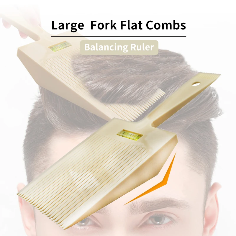 

Large Fork Comb With Liquid Balance Ruler Men Haircut Flat Top Guide Comb Professional Salon Hairdresser Supplies Tool