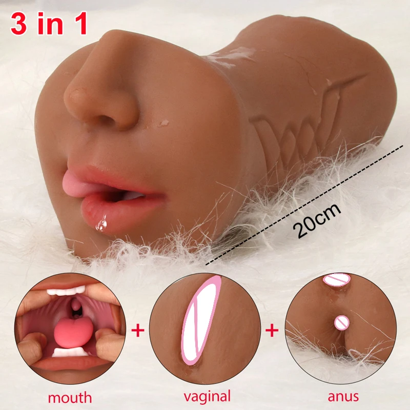 

3 IN 1 Vaginal Anus Male Masturbator Oral Sex Real Deep Throat Masturbation Aircraft Cup Blowjob Pocket Pussy Sexy Toys for Men
