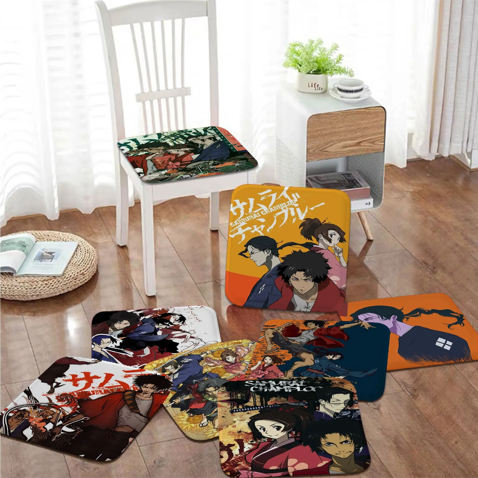 

Samurai Champloo Round Chair Mat Soft Pad Seat Cushion For Dining Patio Home Office Indoor Outdoor Garden Stool Seat Mat