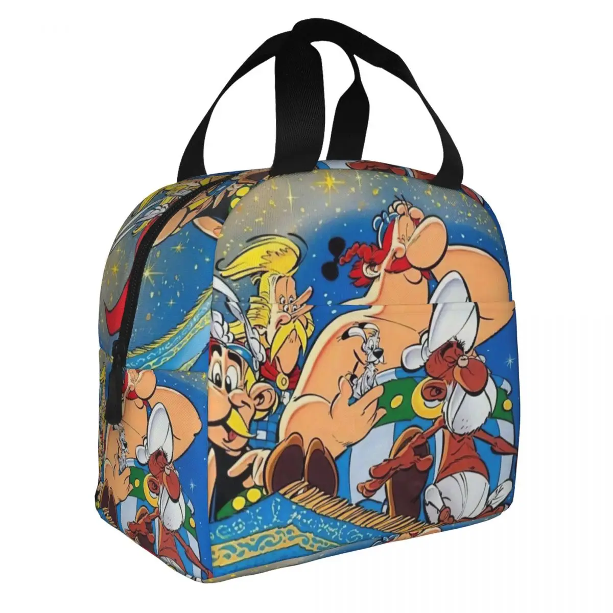 Asterix Obelix Lunch Bento Bags Portable Aluminum Foil thickened Thermal Insulation Oxford Cloth Lunch Bag for Women Men Boy