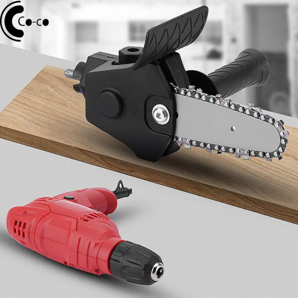 

Electric Chain Saw Adapter Electric Drill Modified To Electric Chainsaw Adapter Cutting Trimming Saw For Wood Cutting Power Tool