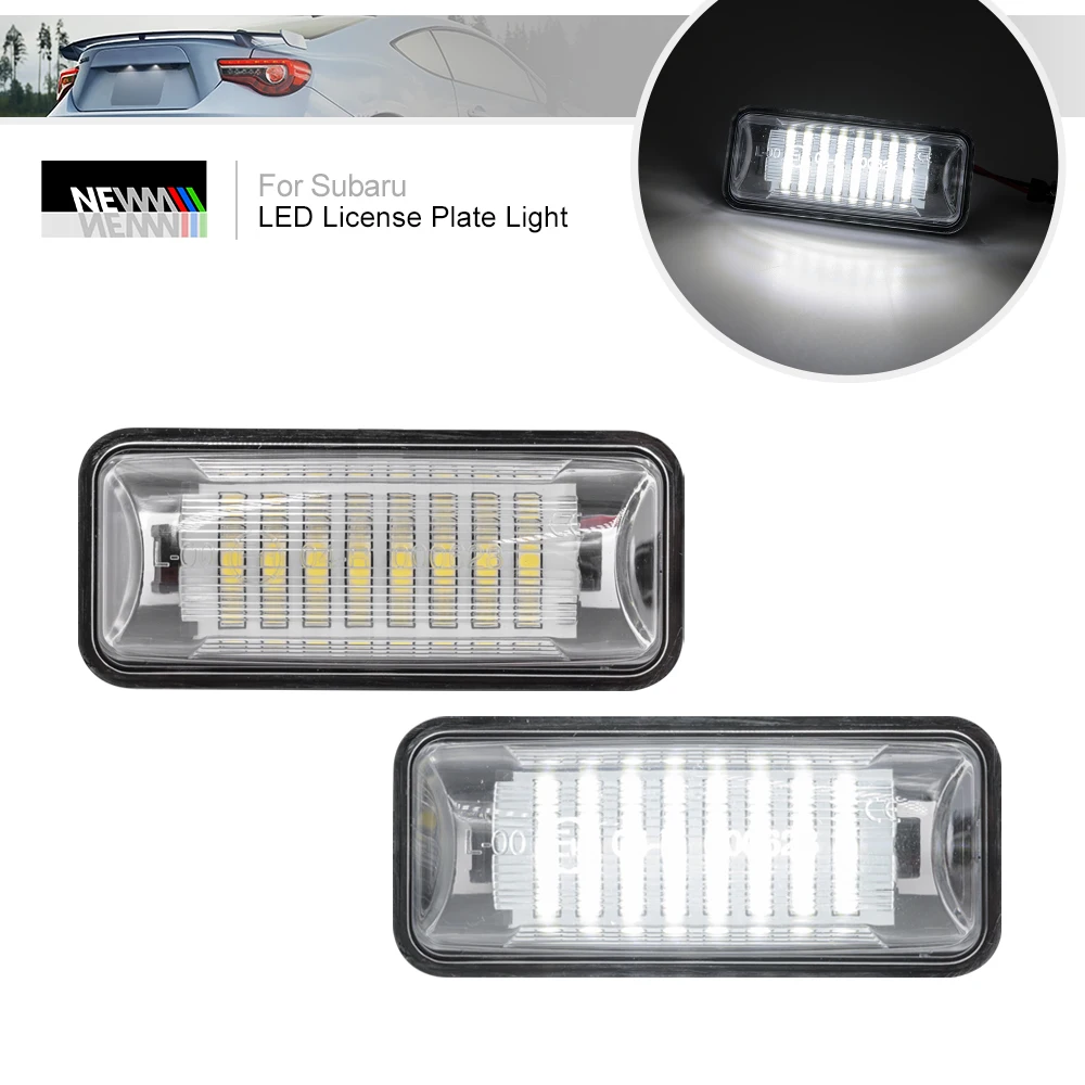 

2Pcs For Subaru BRZ for Toyota 86 2012-up LED License Plate Lights Canbus Rear Tag Lamps Auto Parking Lights Registration Lamps