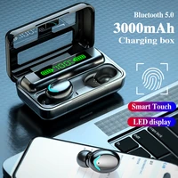 original f9 fone bluetooth earphones 3000mah charging box wireless headphones 9d stereo sports earbuds with microphone headset