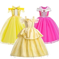children christmas party costume kids beauty and the beast sleeping beauty belle dress baby girl birthday party cosplay costume