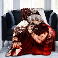 tokyo ghoul anime blanket fashion cartoon flannel blanket 3d printed coverlet sofa camping adults and children warm blanket