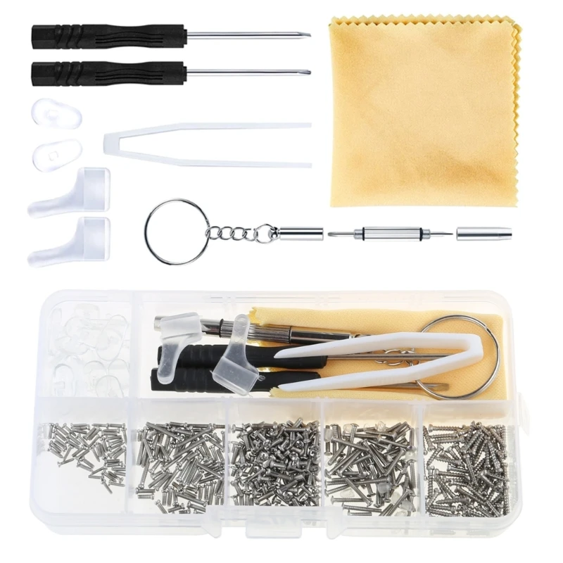 Инструмент для ремонта очков с винтами силиконовой подушечкой носа пинцетом