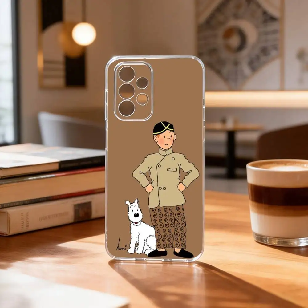 Фото Чехол для телефона «Приключения собак Д.Тинтина», прозрачный, силиконовый, мягкий, для Samsung S25, S24, S21, S22, S23, S30, Ultra, S20, Plus, Fe №4