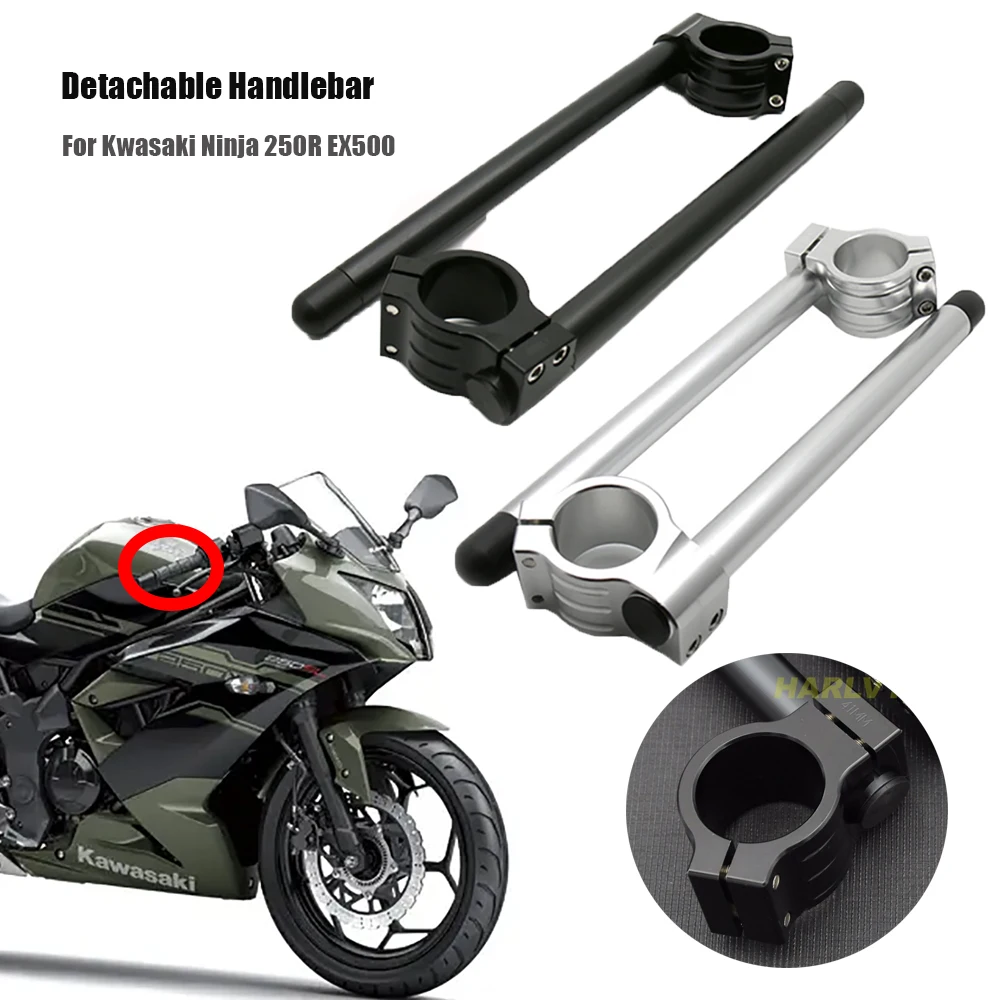 

1 пара 7/8 "универсальные мотоциклетные CNC 37 мм Рули с зажимом, алюминиевые клипсы, рули вилки для Kwasaki Ninja 250R EX500