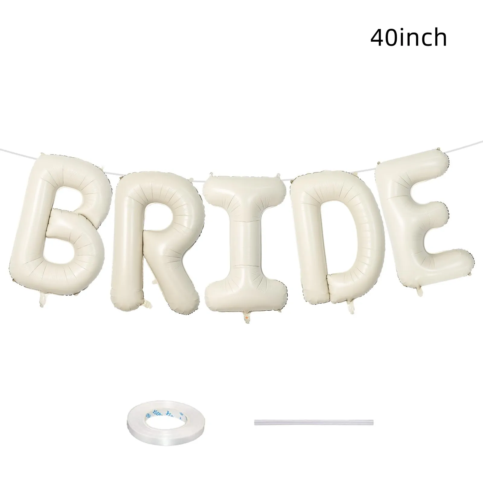 

Large Cream BRIDE Letter Balloons BRIDE Mylar Foil Nude Balloon for Valentine's Day Anniversary Wedding Party Decorations