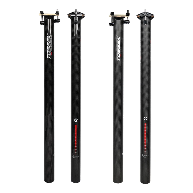 

TOSEEK Folding Bicycle Seatpost 31.8/33.9/34.9mm Matte Black Carbon Fiber Bike seat post Length 600mm seat tube bicycle parts