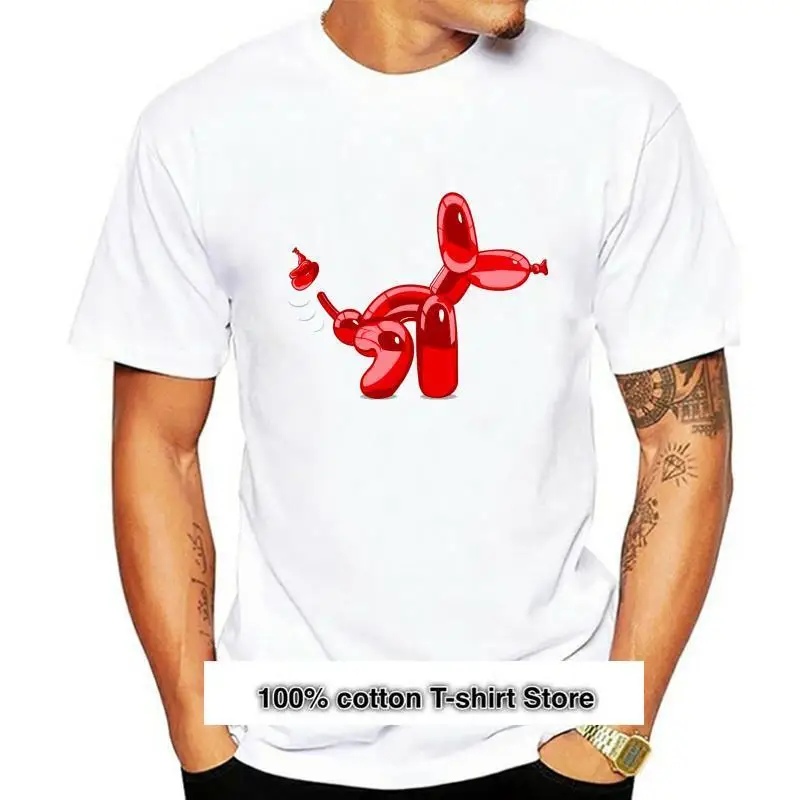 

Camiseta para hombre y mujer, camisa con estampado de caca, globo y perro