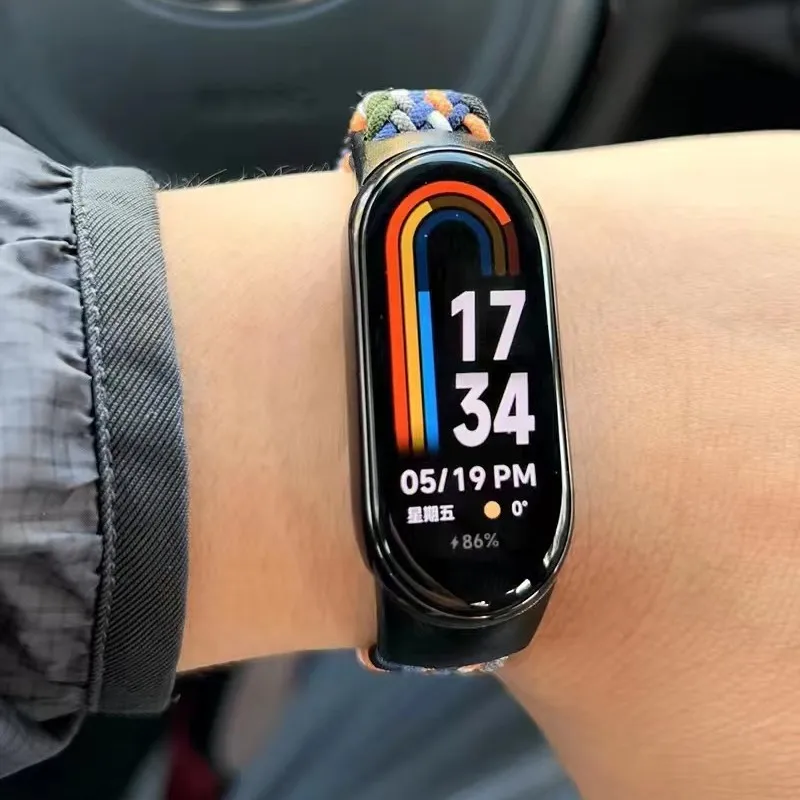 Bracelet for Xiaomi Mi Band 8 Strap Elastic Nylon Braided Adjustable Replacement Straps for Mi Band 8/NFC Smartwatch Accessories