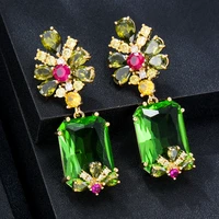 soramoore new original colorful candy cz earrings for women wedding holiday party occasion shiny luxury jewelry high quality