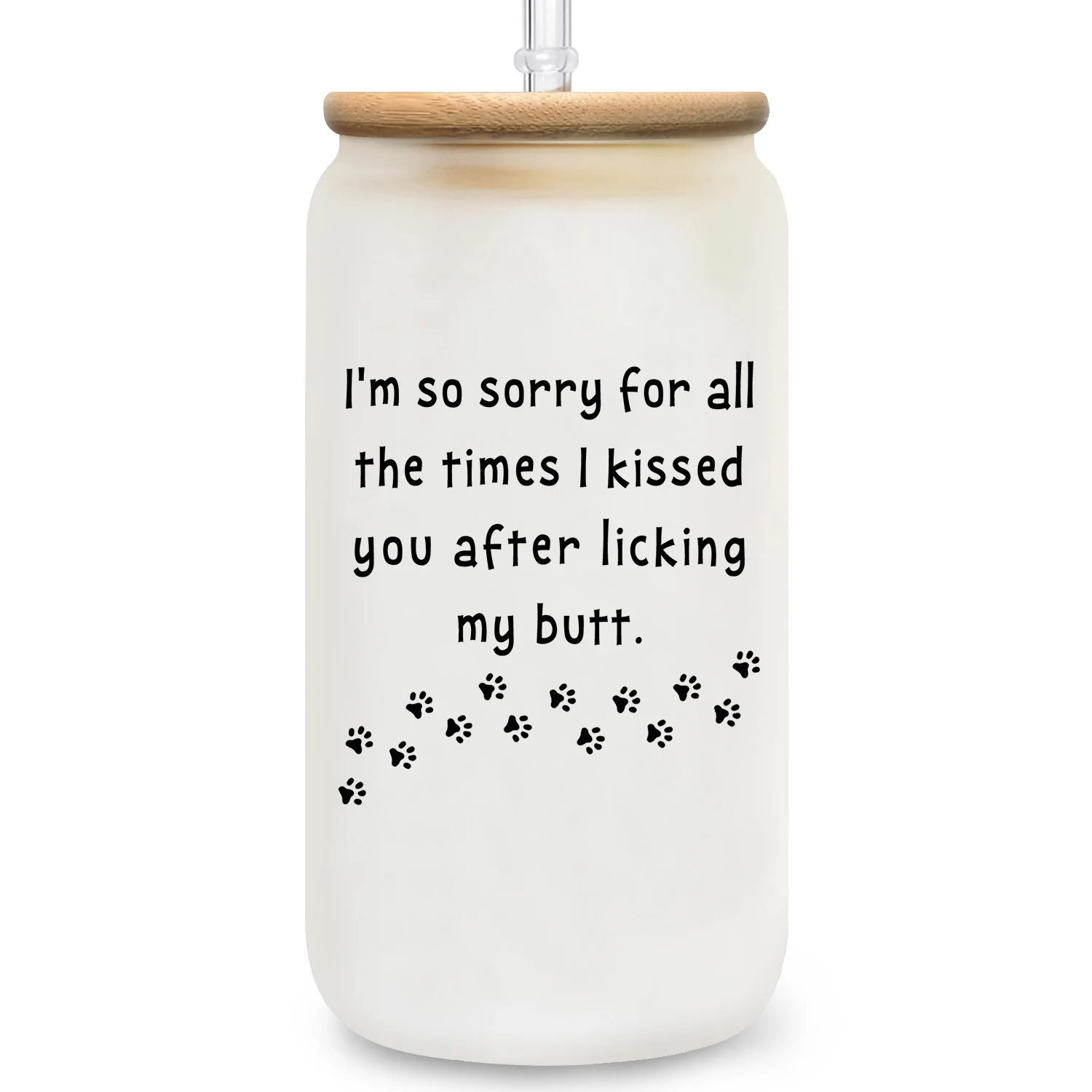 Матовая стеклянная банка Идеальный подарок для любителей кошек и на день