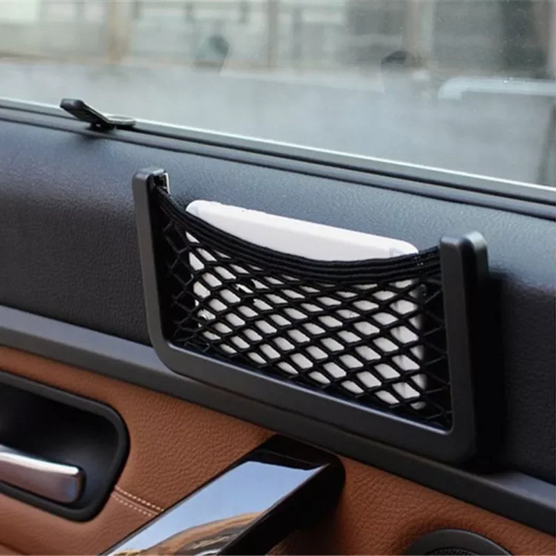 

Car Organizer Storage Bag Auto Back Rear Mesh Holder for Phone Paste Net Pocket Cellphone Mount Car Accessories