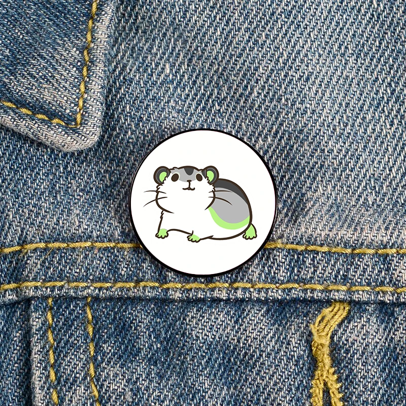 

Pride Hamster agender Pin Custom cute Brooches Shirt Lapel teacher tote Bag backpacks Badge gift brooches pins for women