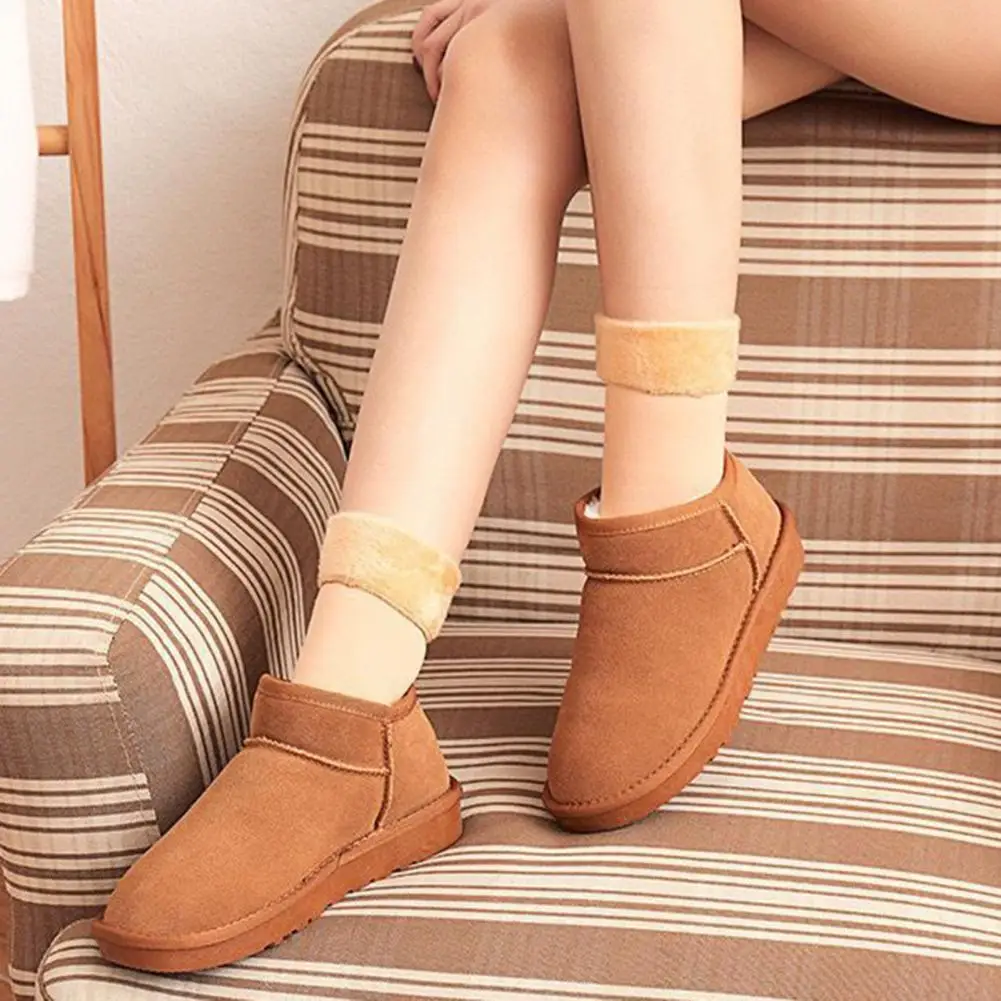 

5 Pairs Simple Floor Socks Mid-Tube Skin-touching Thermal Socks Lady Warm Thickened Floor Socks