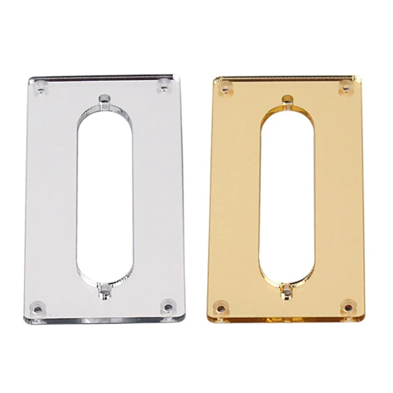 

Pickup Mirror Cover Frame Flat Top Replacement for Guitar Bass, Golden/ Silver
