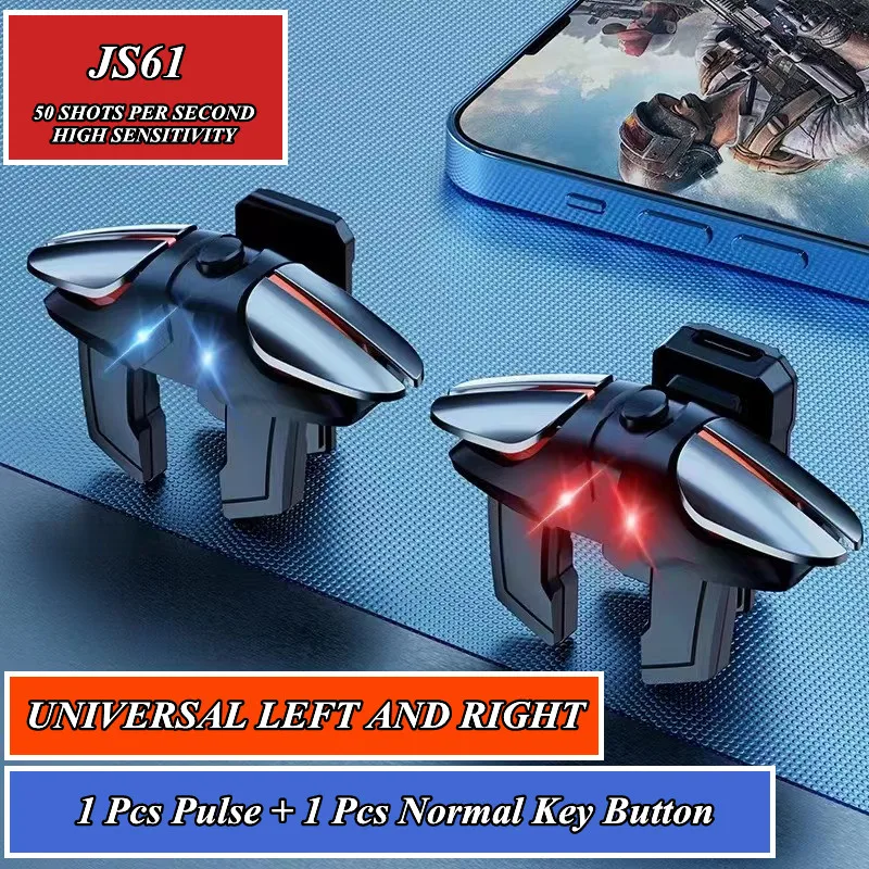 

JS61 6 Finger Mobile Phone Gaming Trigger for PUBG Game Controller Gamepad Joystick Aim Shooting L1R1 Key Button for IOS Android
