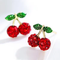 2021 new s925 silver needle cherry mushroom strawberry apple flower red stud earrings fashion personality earrings