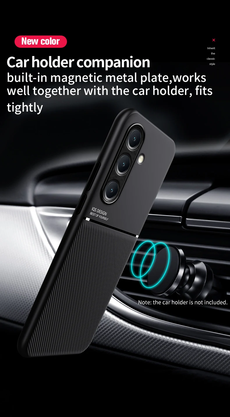 Кожаный чехол для Samsung Galaxy M35 автомобильный магнитный держатель Силиконовая