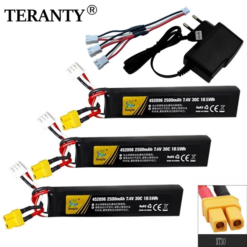 

Water Gun 2s 7.4v 2500mAh Lipo Battery Charger Set for Mini Airsoft BB Air Pistol Electric Toys Guns Parts With XT30 Plug
