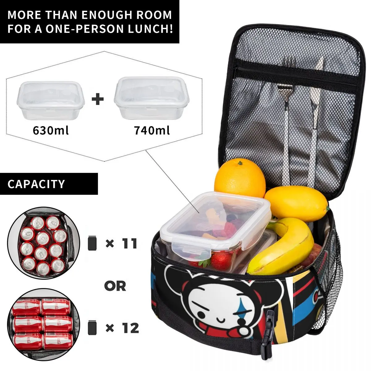 Изолированные сумки для ланча с рисунком аниме Garu Intercom Термосумка Контейнер еды