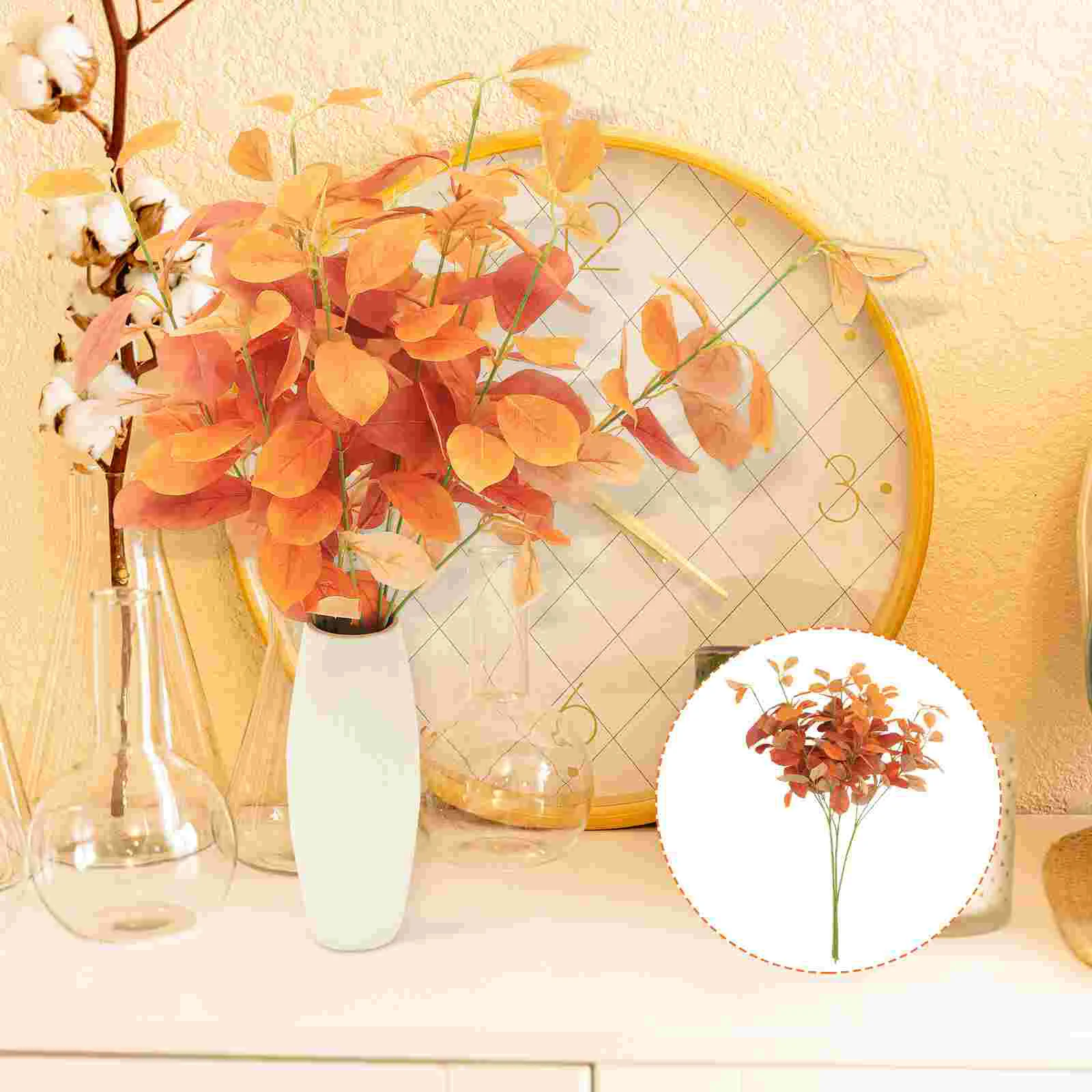 

Artificial Leaves Eucalyptus Stems Fall Branches Fake Stem Leafchristmas Greenery Autumn Filler Farmhouse Faux Flowers Floral