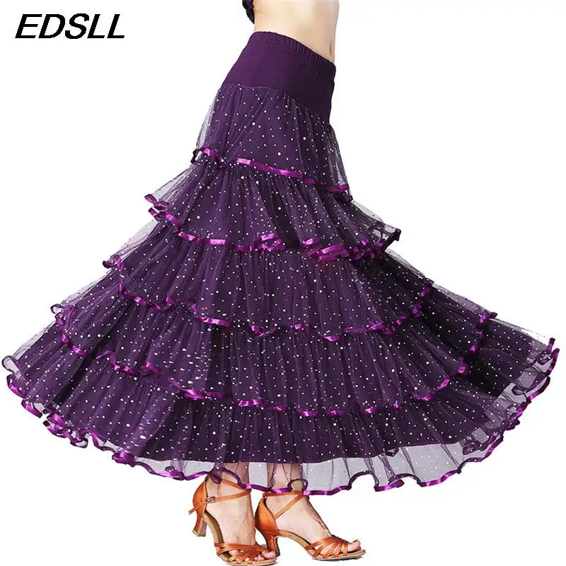 Женская юбка для современного танца женская вальса большая распашная латинских