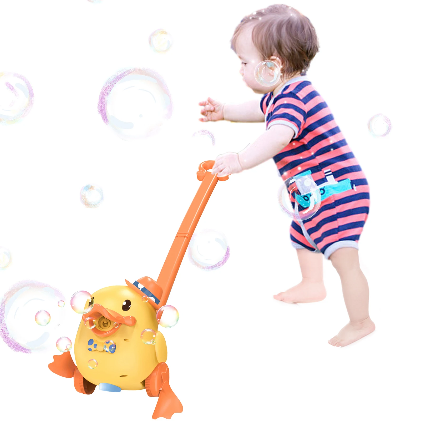 

Duck Bubble Blower Mower Wheeled Bubble Machine For Kids Summer Outdoor Push Toy For Beach Garden Park Birthday Toys Gifts For