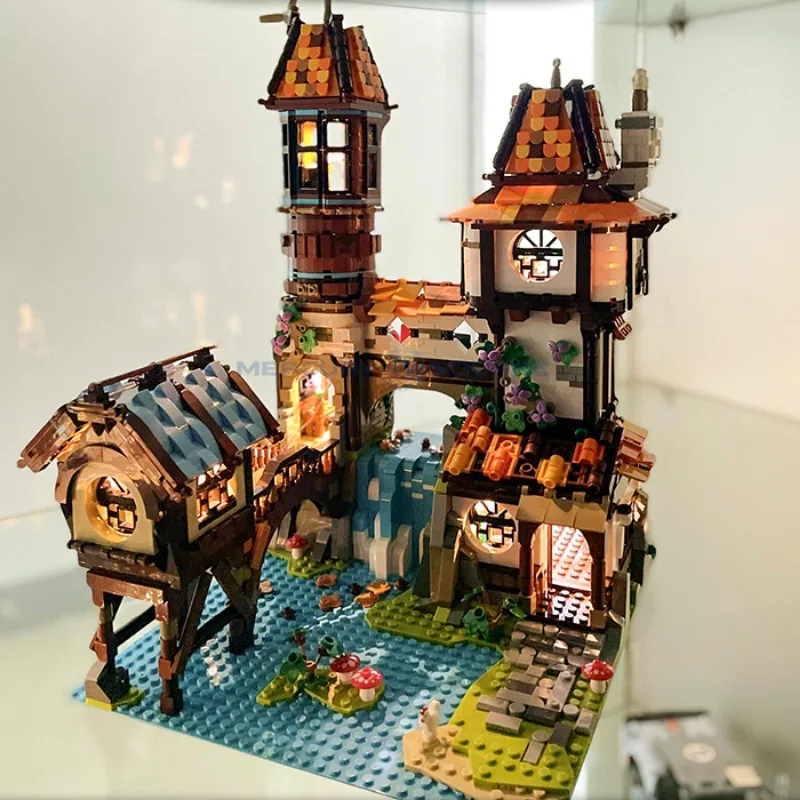 Модель школьников Riverside блоки MOC 89149 средневековый деревенский дом строительные