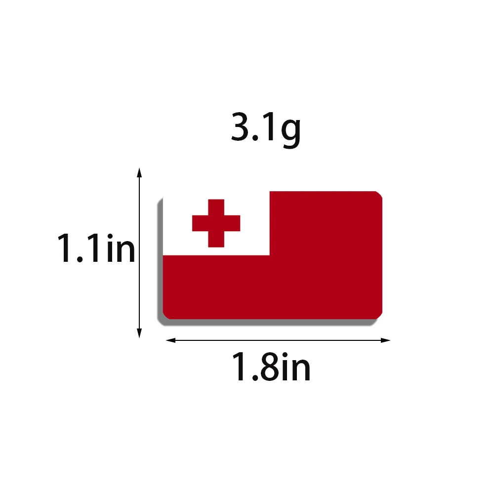 10 Pcs/Lot Flag of Tonga Flag Brooch Acrylic Vintage Art Lapel Pin Shirt Bag Accessory Acrylic Badge Patriotic Trinkets