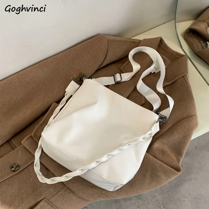 

PU Leather Shopping Bags Women Large Capacity Grocery Portable Tote Bag Chic Messenger Shoulder Bolsa Korean Style Trendy Casual
