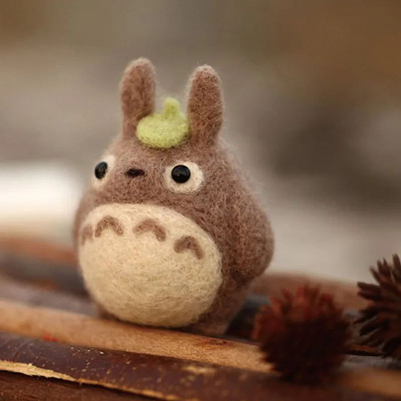 Totoro Poke Fun Diy аниме пакет Вышивка Милая Шерсть Войлок вышивка крестиком крафт