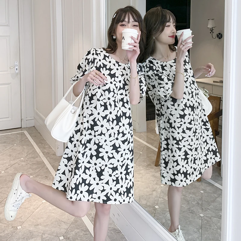 Платья для беременных S14636 # женское платье с рукавами-фонариками и цветочным