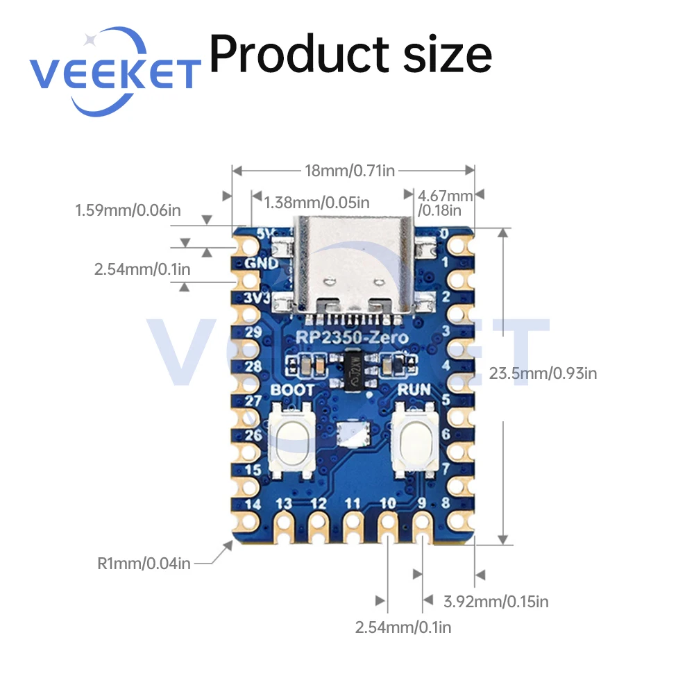 Плата разработки микроконтроллера RP2350-Zero