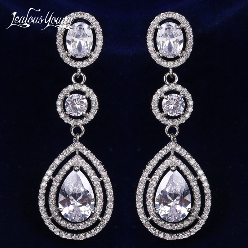 

Роскошные овальные циркониевые Висячие серьги для женщин серьги-капли с кристаллами для женщин модные серьги ювелирные изделия подарок