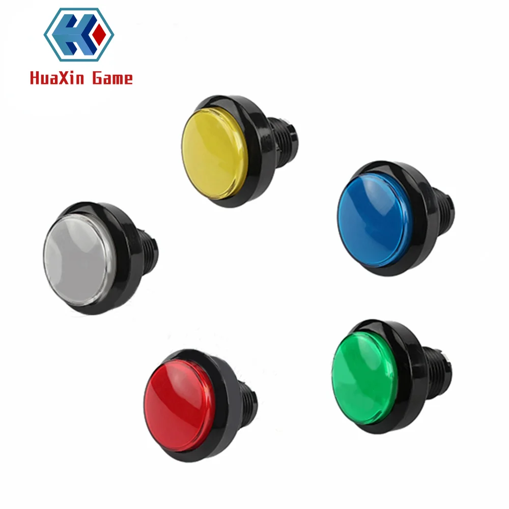 

New 45mm Flat Shaped Parts 5/12V Large LED light Illuminated Push Buttons Micro switch For Arcade Coin Machine Operated Games