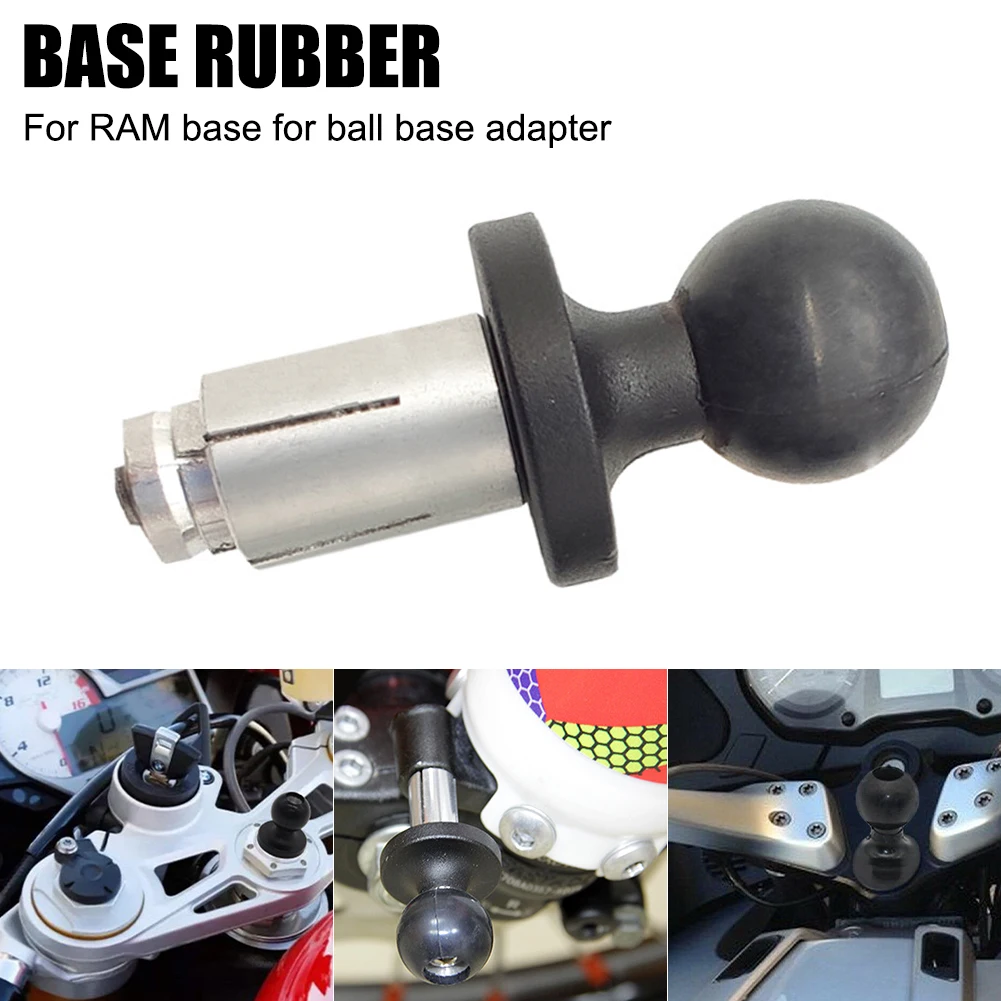 

Rubber Ball Mount Motorcycle Fork Stem Mount Base Ball Head Adapter Compatible with RAM Mount for Gopro Ball Mount Adapter