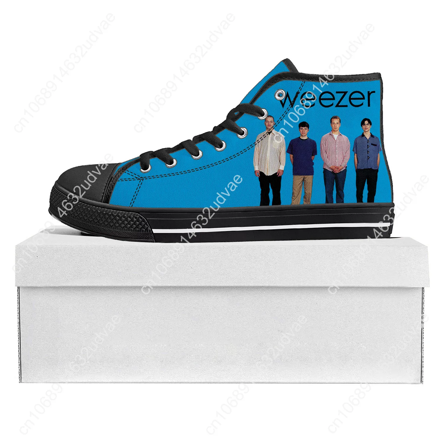 Женские и мужские холщовые кроссовки Weezer высокие с рок-группой повседневная