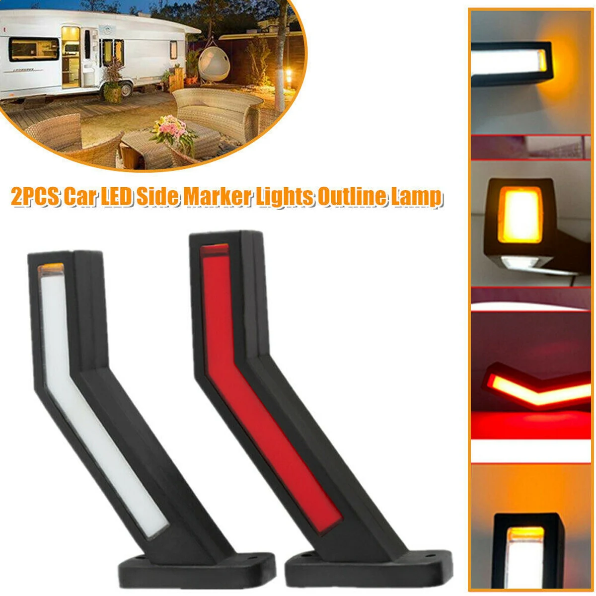 

33 LED Side Marker Light Outline Turn Signal Brake Lamp Parts Universal For Trailer Truck Van Boat 12-24V Car Accessories