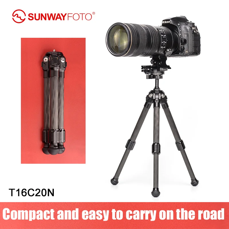 

Карбоновый мини-штатив SUNWAYFOTO T16C20N для камеры, телефона, камеры, портативный дорожный держатель камеры, штатив для цифровой зеркальной камер...