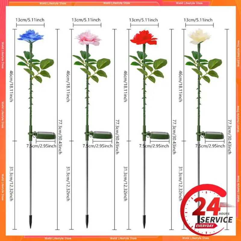 

Led Landscape Light Solar Energy Large Capacity Battery Rose Lantern Life Waterproof Simple And Easy To Install Solid Body Roses