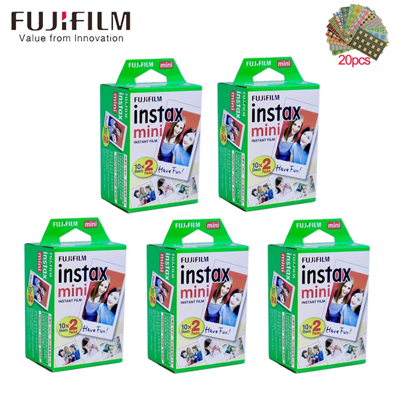 Фотобумага Fujifilm Instax Mini Film Paper 3 дюйма 10/20/40/50/60/80/100 листов для фотоаппаратов Fuji Instant 12/11/9/8, горячая распродажа.